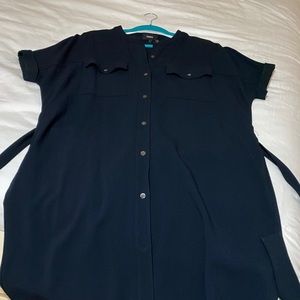 Theory Derp Navy Shirt Dress
